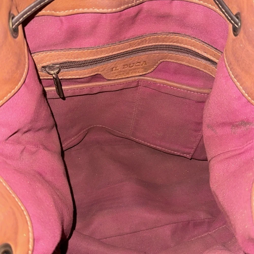 Il Duca Made In Italy Brown Leather Hobo Bag
